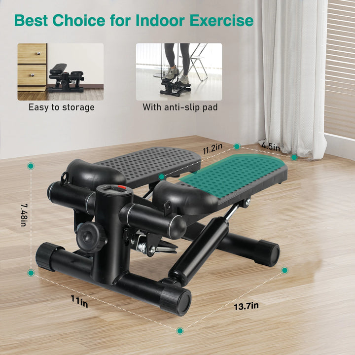 Mini Stepper Exercise Machine with LCD & Resistance Bands