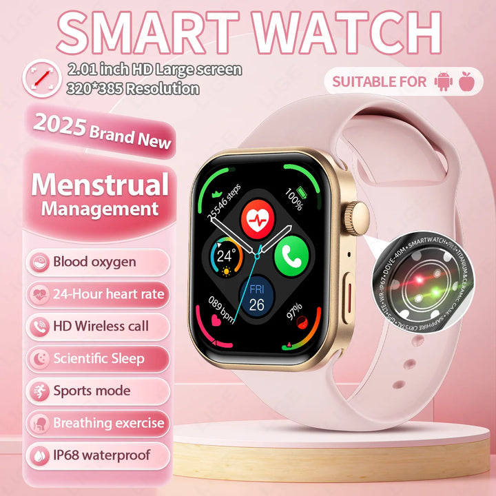 LIGE 2.01" Smartwatch – Bluetooth Call & Health Tracker