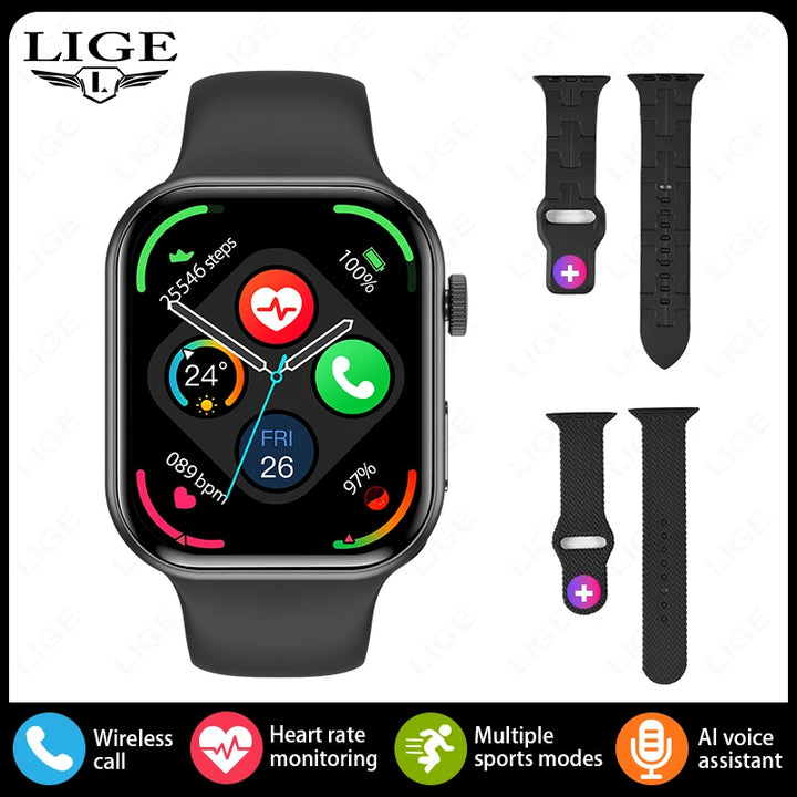 LIGE 2.01" Smartwatch – Bluetooth Call & Health Tracker