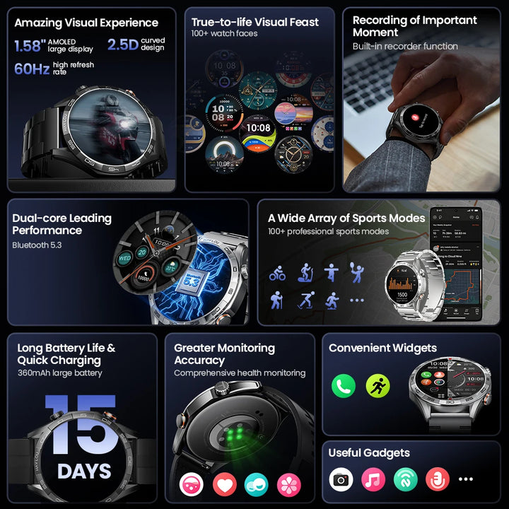 HAYLOU Solar 5 Smartwatch – 1.58" AMOLED, Voice Call, 24H Health & Sports Tracking