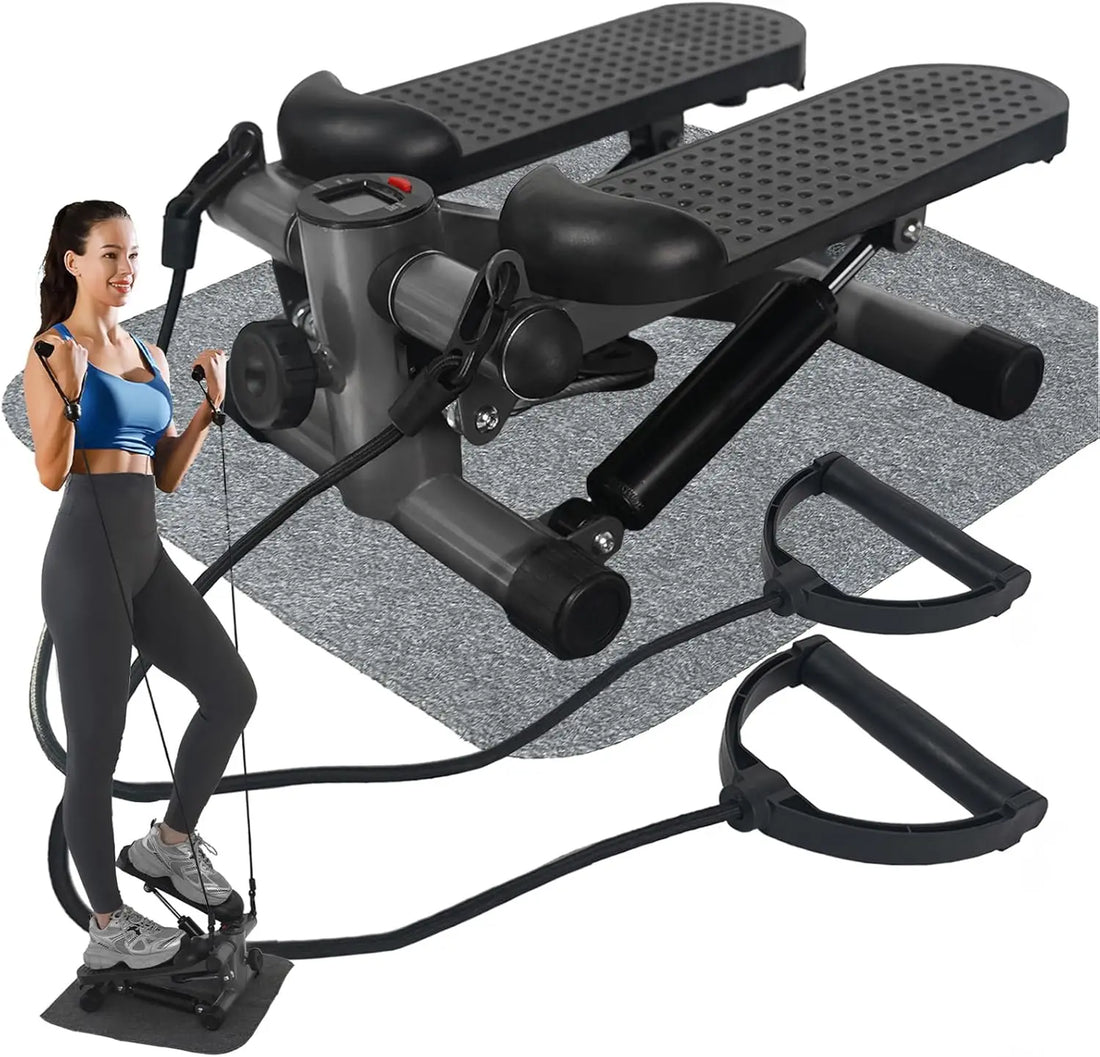 Mini Stepper Exercise Machine with LCD & Resistance Bands