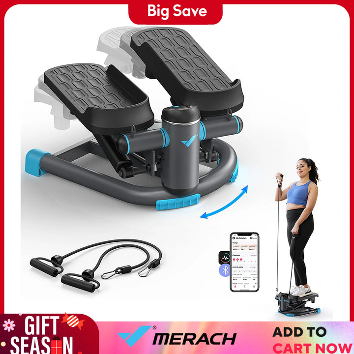 MERACH Dual-Action Stepper – 330LBS Capacity with Resistance Bands for Home Workout