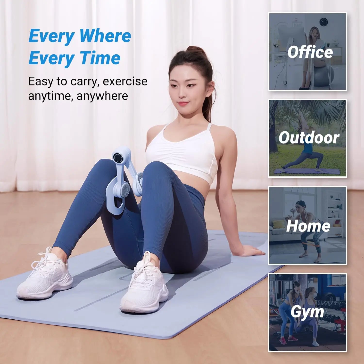 MERACH Thigh & Pelvic Floor Trainer – Inner Thigh & Core Strengthening Pilates Device