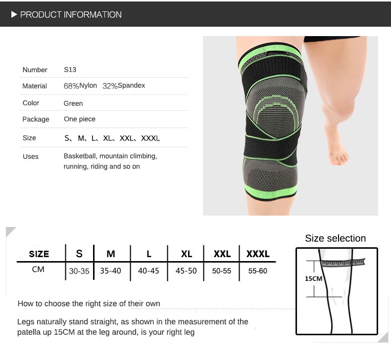 Sports Compression Knee Sleeve – Elastic Support Brace for Fitness & Basketball