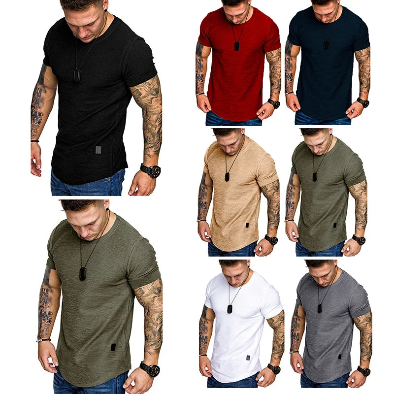 Men’s Summer Fitness T-Shirt – Casual O-Neck Short Sleeve Workout Top
