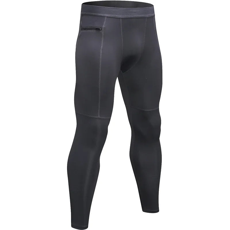 Men’s Compression Workout Pants – Slim Fit Gym Leggings with Pocket