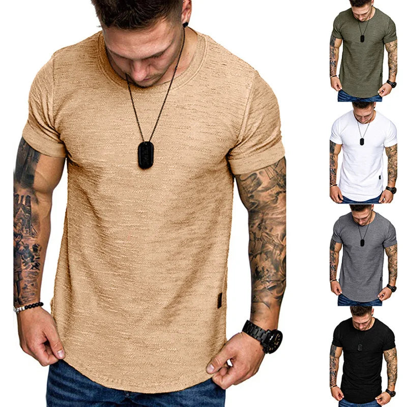 Men’s Summer Fitness T-Shirt – Casual O-Neck Short Sleeve Workout Top