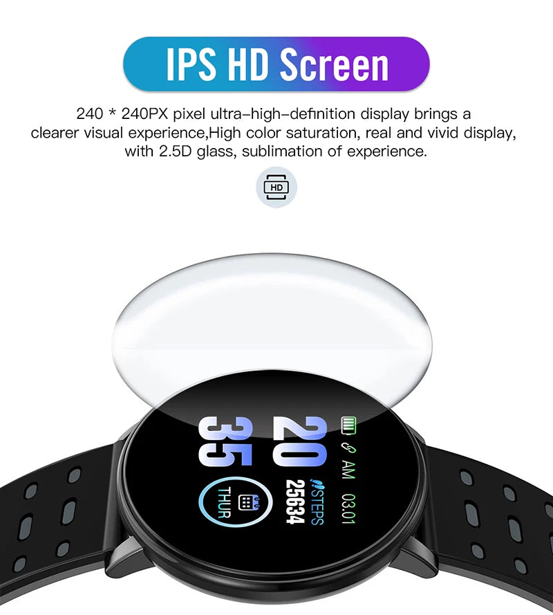 1.44" Kids Smartwatch – Waterproof Fitness Tracker with Heart Rate Monitor