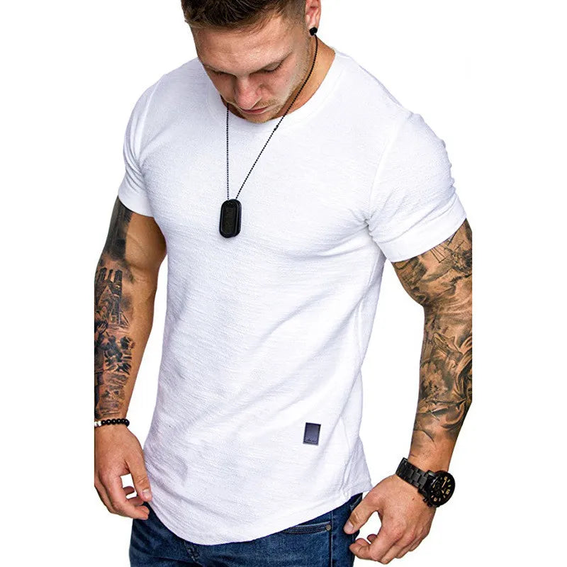 Men’s Summer Fitness T-Shirt – Casual O-Neck Short Sleeve Workout Top