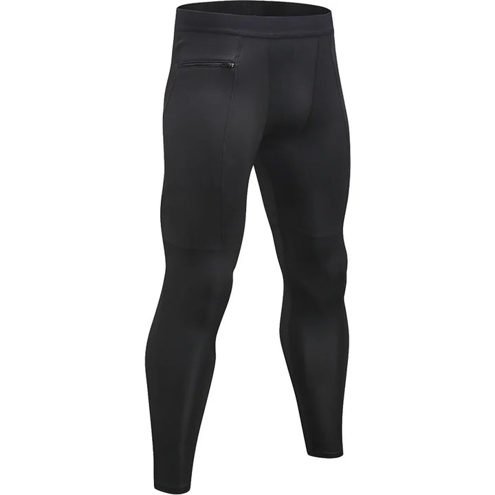 Men’s Compression Workout Pants – Slim Fit Gym Leggings with Pocket