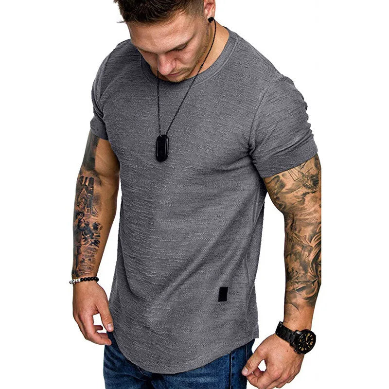 Men’s Summer Fitness T-Shirt – Casual O-Neck Short Sleeve Workout Top
