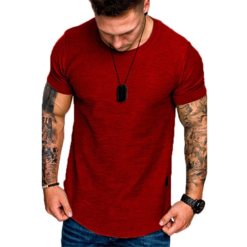 Men’s Summer Fitness T-Shirt – Casual O-Neck Short Sleeve Workout Top