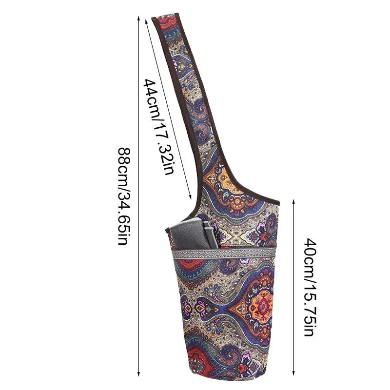 Yoga Mat Tote Bag – Stylish Bohemian Fitness Carrier for Most Mat Sizes