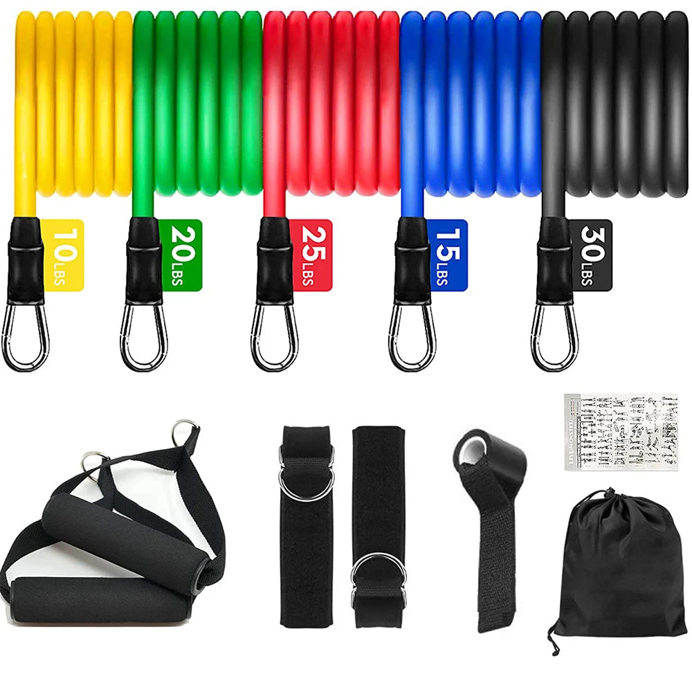 11Pcs Resistance Band Set for Home Fitness