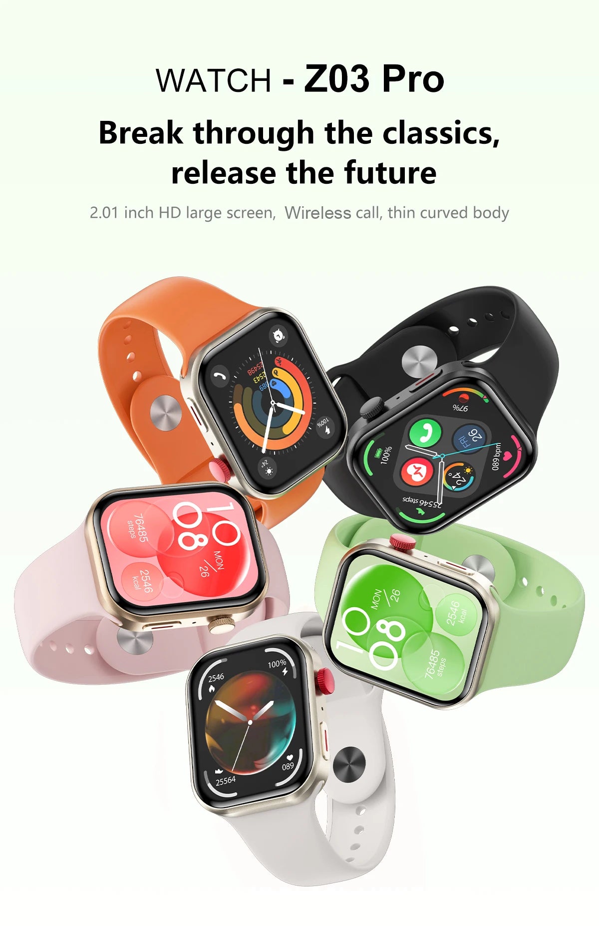 LIGE 2.01" Smartwatch – Bluetooth Call & Health Tracker