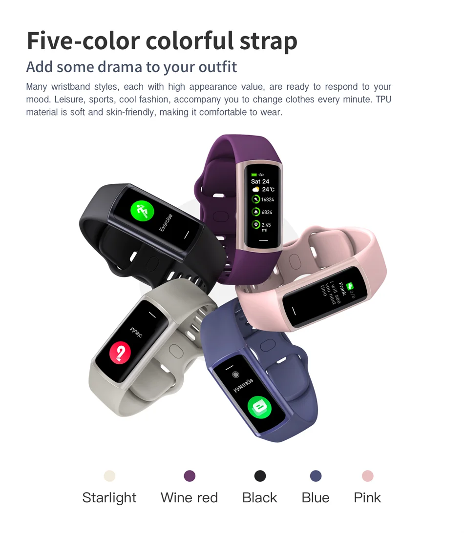 2024 Sport Smart Bracelet – Waterproof Fitness Tracker