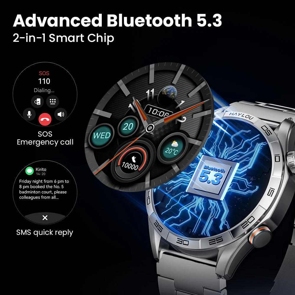 HAYLOU Solar 5 Smartwatch – 1.58" AMOLED, Voice Call, 24H Health & Sports Tracking