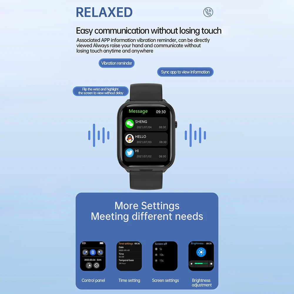 2-in-1 Smartwatch with Built-in Earphones – 1.8" Touchscreen Fitness & Heart Rate Monitor