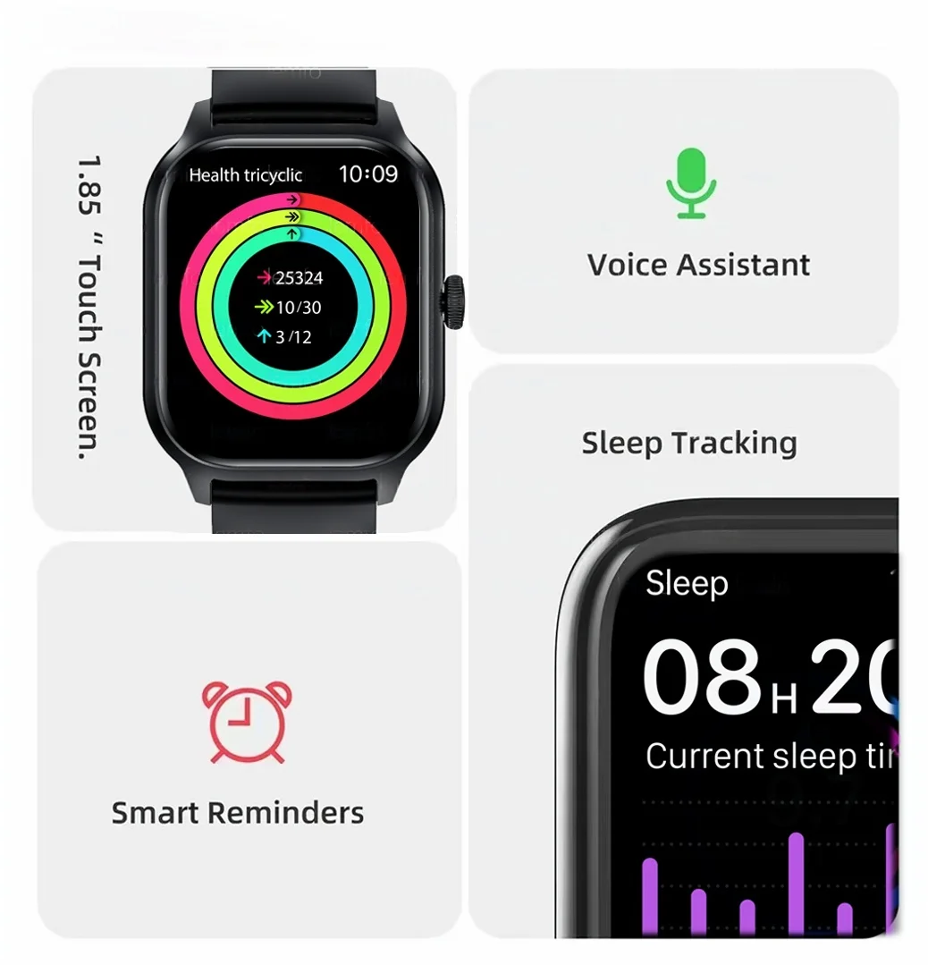 Bluetooth Smartwatch for Men & Women – Fitness Tracker with Call, Music & Alerts