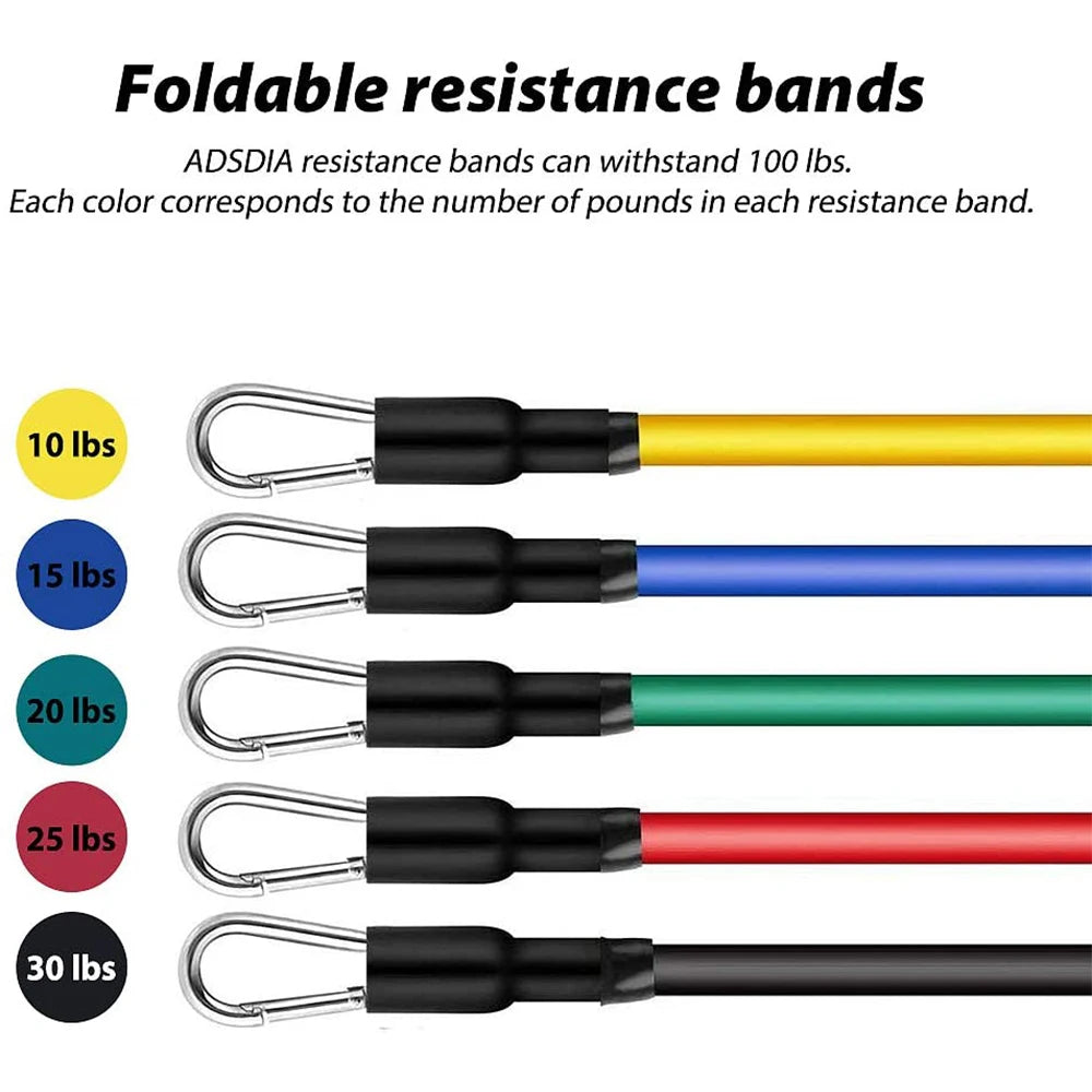 11Pcs Resistance Band Set for Home Fitness