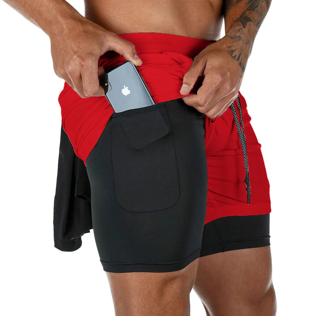 Men’s 2-in-1 Camo Running Shorts – Quick-Dry Gym & Training Fitness Shorts