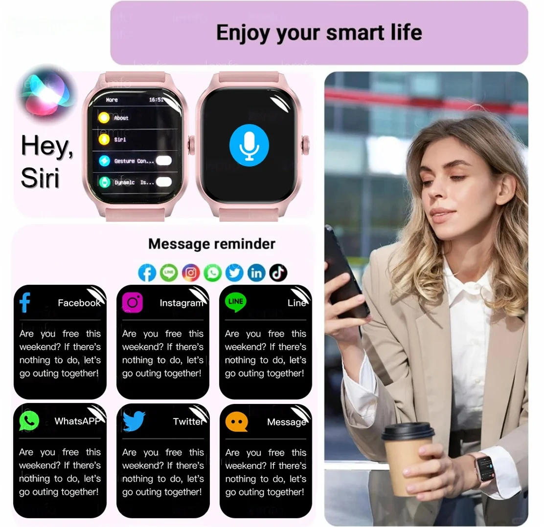 Bluetooth Smartwatch for Men & Women – Fitness Tracker with Call, Music & Alerts