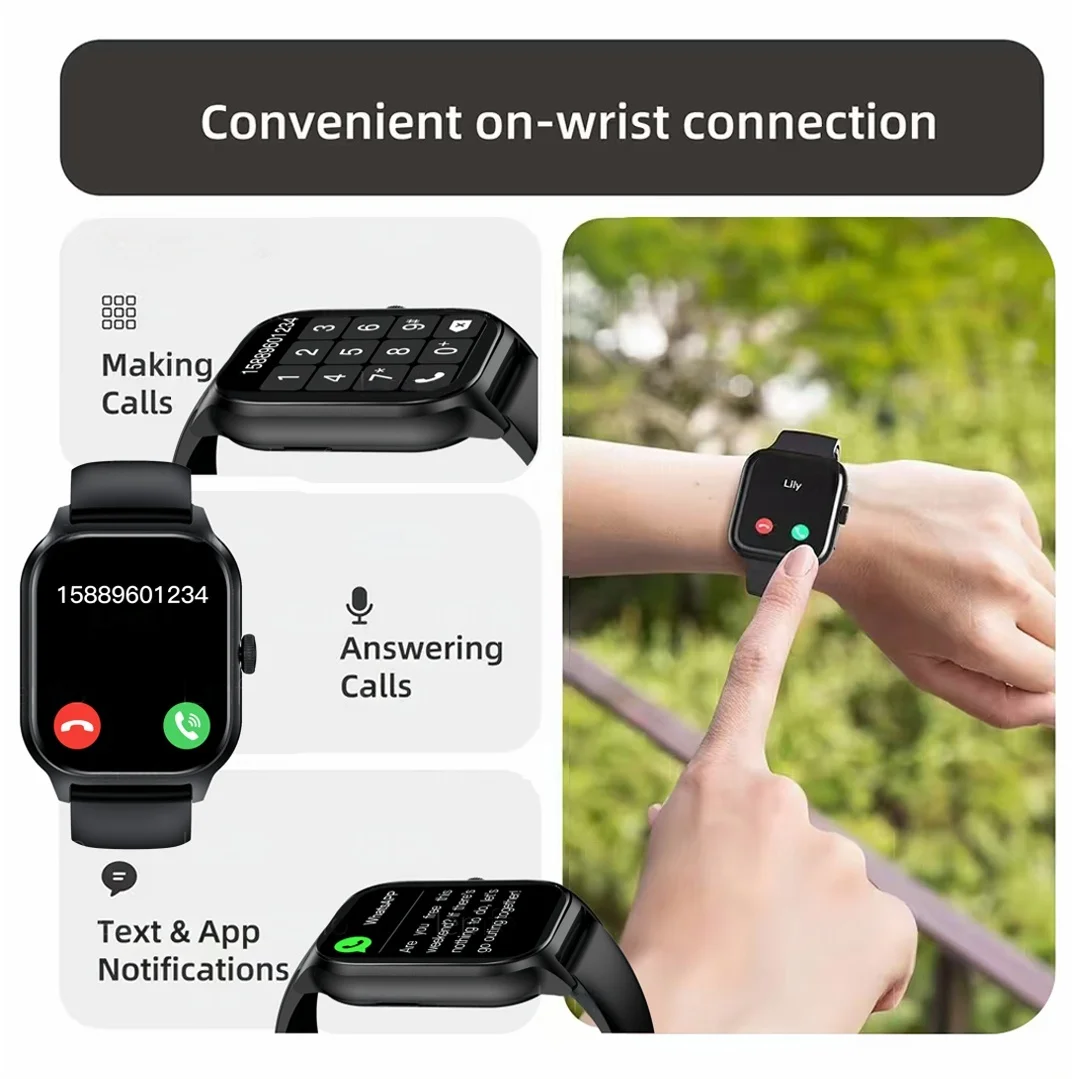 Bluetooth Smartwatch for Men & Women – Fitness Tracker with Call, Music & Alerts