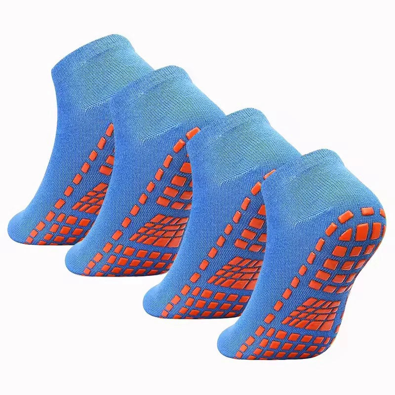 4 Pairs Women’s Cotton Yoga Socks – Non-Slip, Breathable Pilates & Fitness Ankle Socks