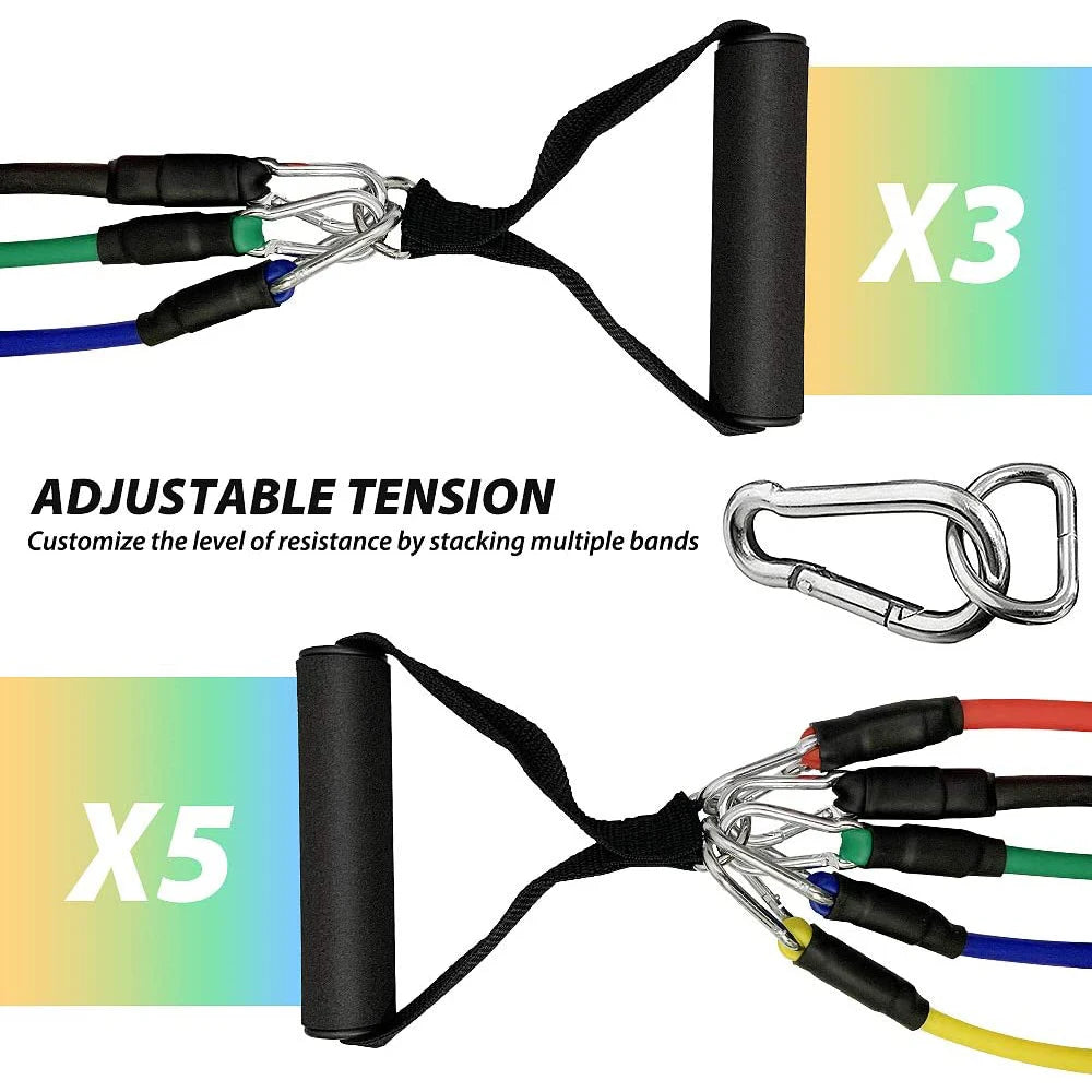 11Pcs Resistance Band Set for Home Fitness
