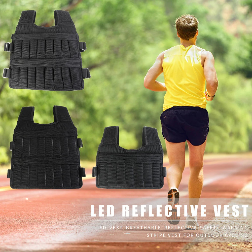 Adjustable Weighted Training Vest – 3/15/35KG Empty Fitness Jacket for Running & Workouts