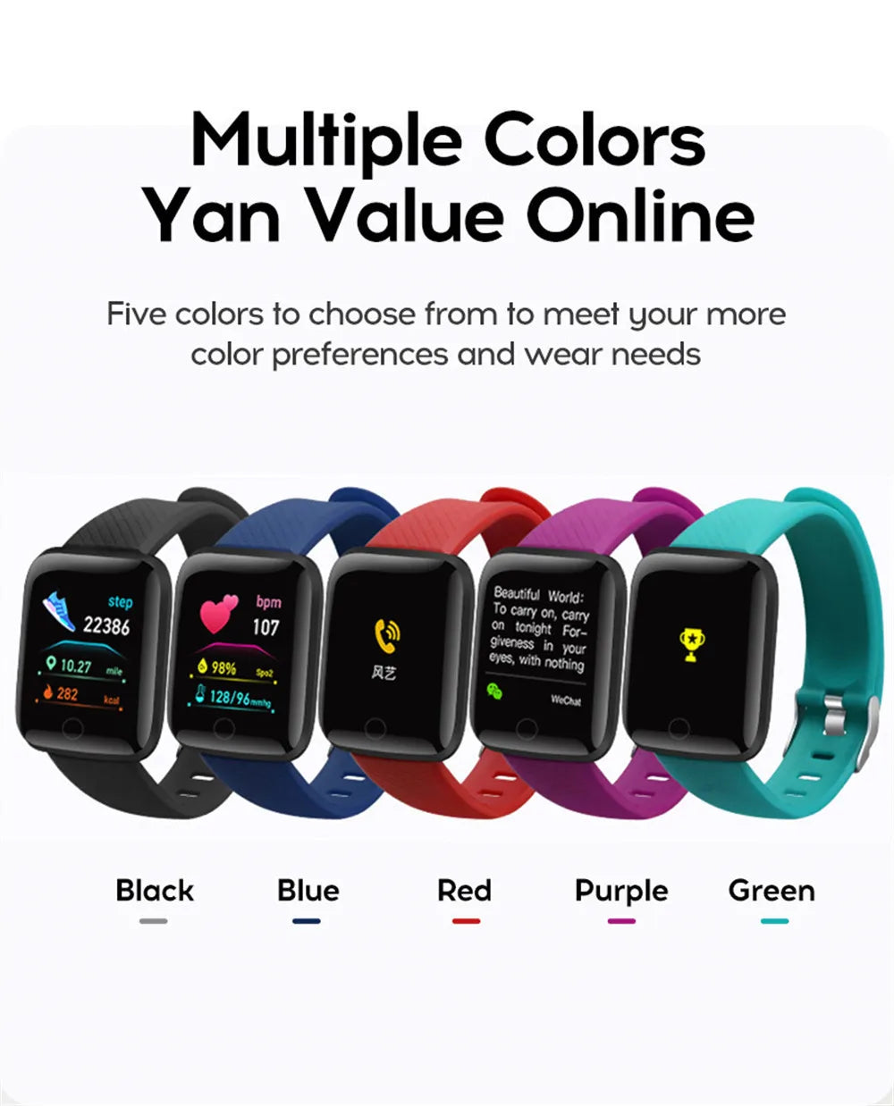 D13/116Plus Smartwatch – Multifunction Fitness Tracker for Men, Women & Kids