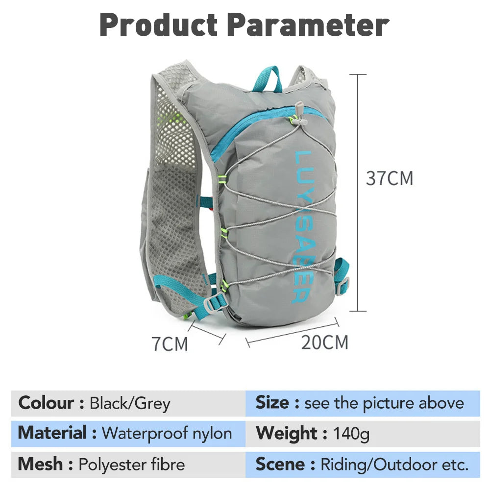 Ultra-Light Hydration Backpack – 1.5L Water Bladder + 500ML Bottle for Outdoor Sports