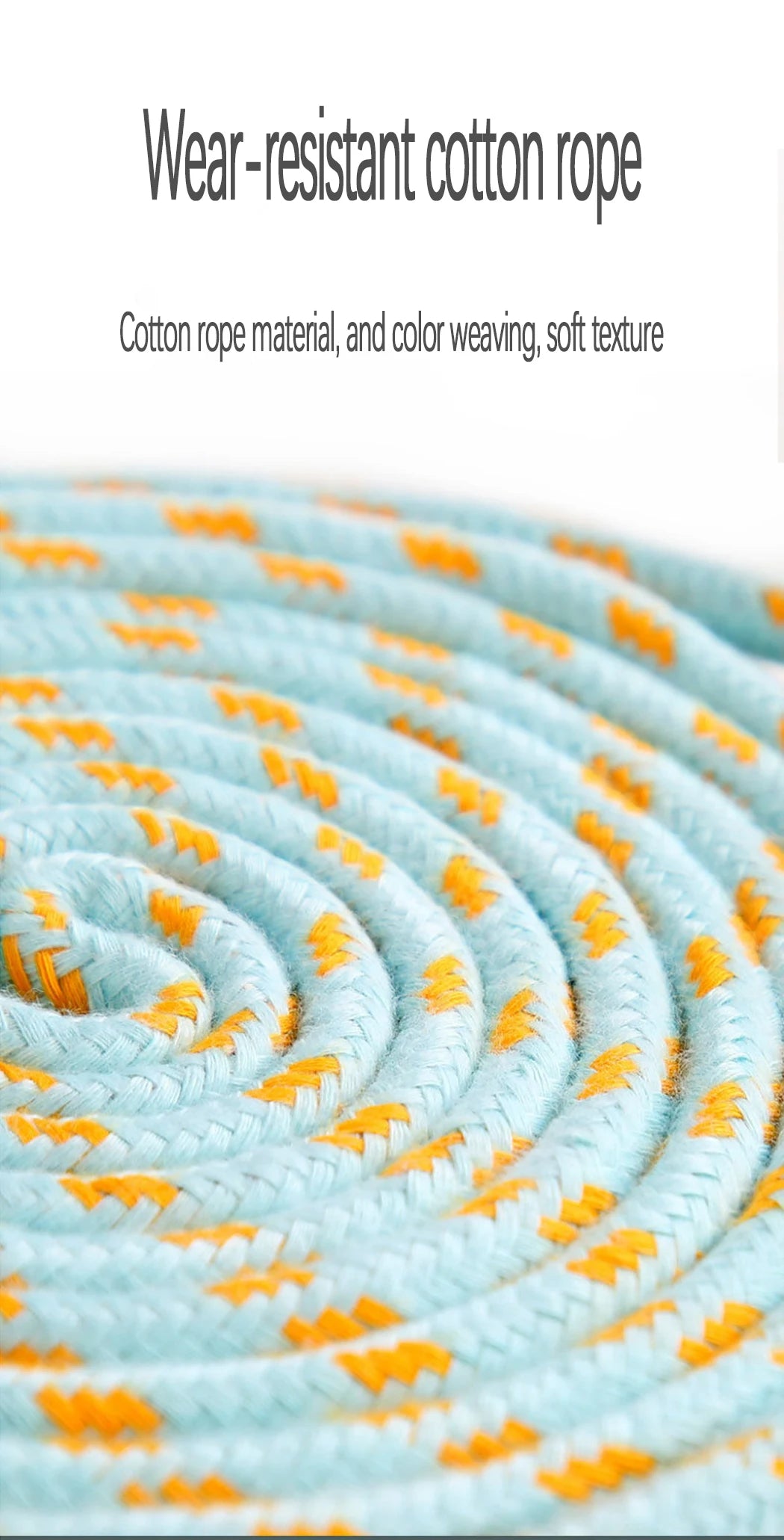 Adjustable Kids Jump Rope – Cotton Rope with Cartoon Wooden Handles