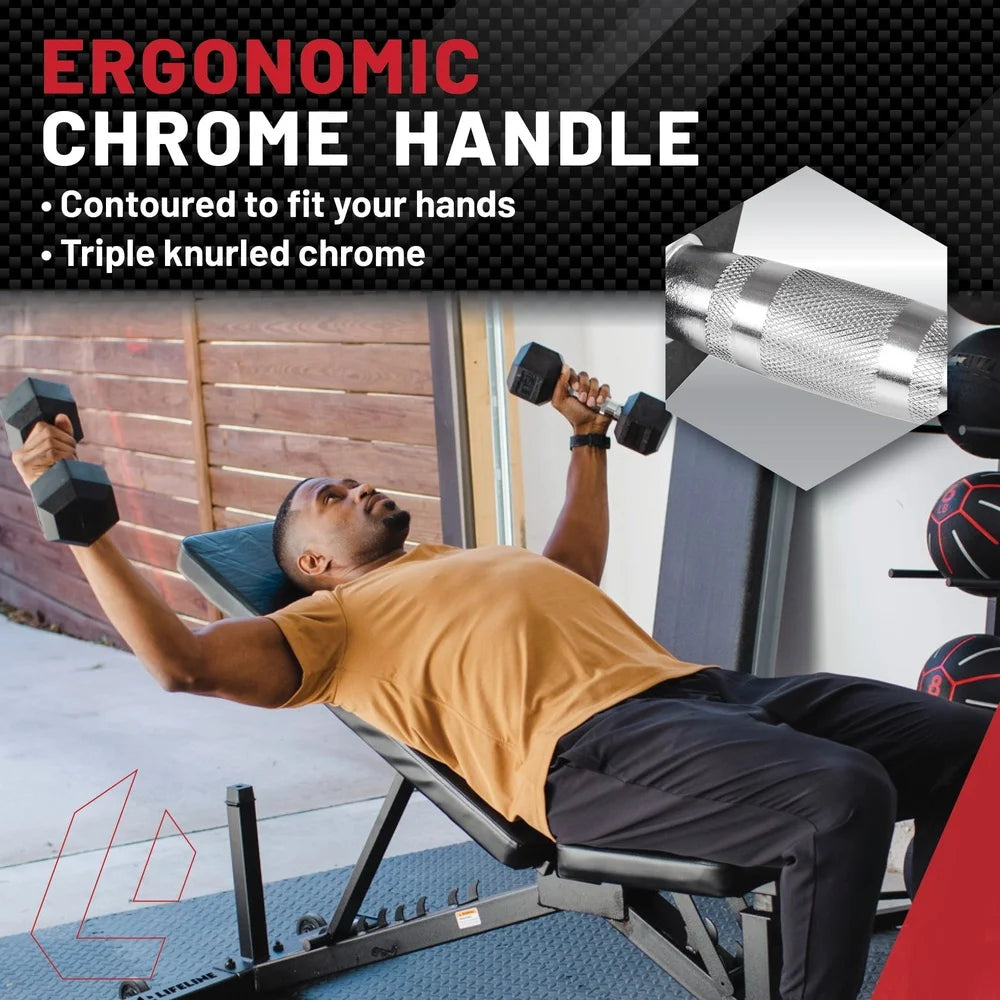 5lbs Hex Dumbbell – Rubber Coated with Ergonomic Handle for Home Gym