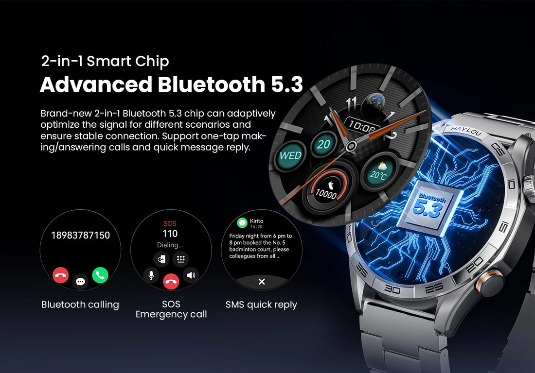 HAYLOU Solar 5 Smartwatch – 1.58" AMOLED, Voice Call, 24H Health & Sports Tracking