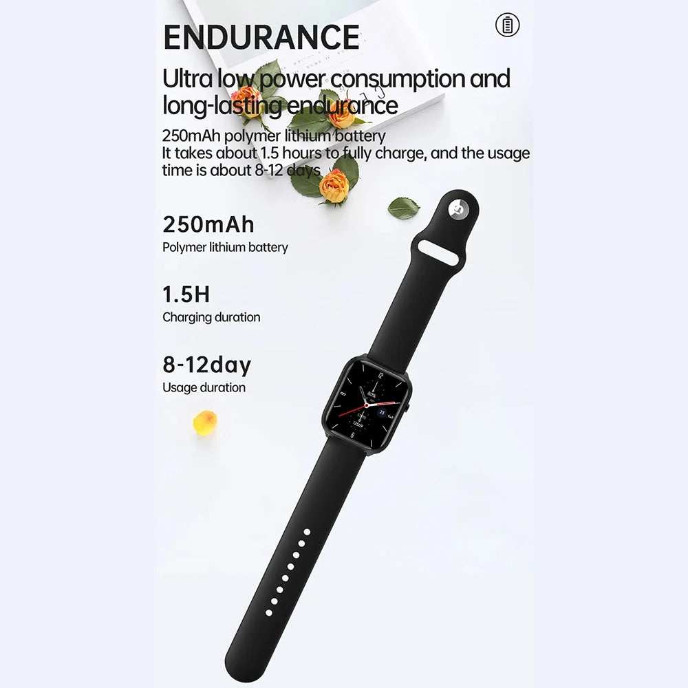 2-in-1 Smartwatch with Built-in Earphones – 1.8" Touchscreen Fitness & Heart Rate Monitor