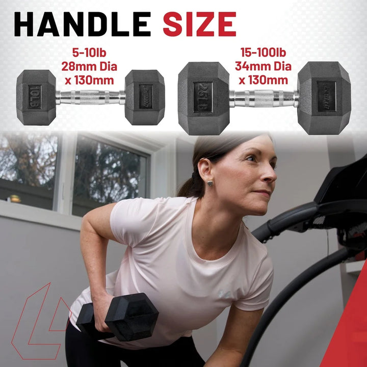 5lbs Hex Dumbbell – Rubber Coated with Ergonomic Handle for Home Gym