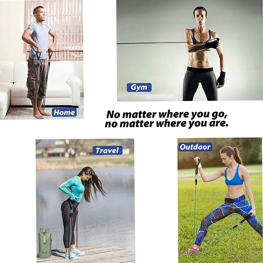 11Pcs Resistance Band Set for Home Fitness