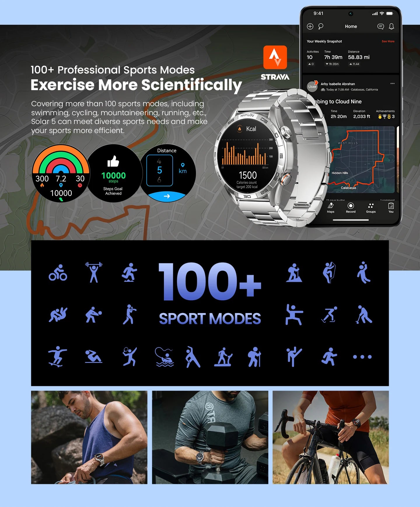 HAYLOU Solar 5 Smartwatch – 1.58" AMOLED, Voice Call, 24H Health & Sports Tracking