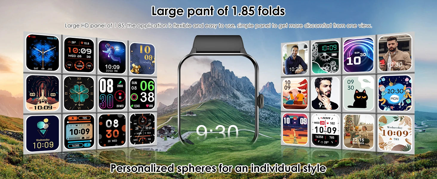 IOWODO 1.85″ Full‑Touch HD Smartwatch