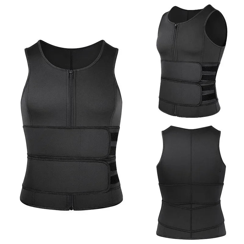 Vensslim Men’s Waist Trainer Vest – Sauna Sweat Compression Shapewear
