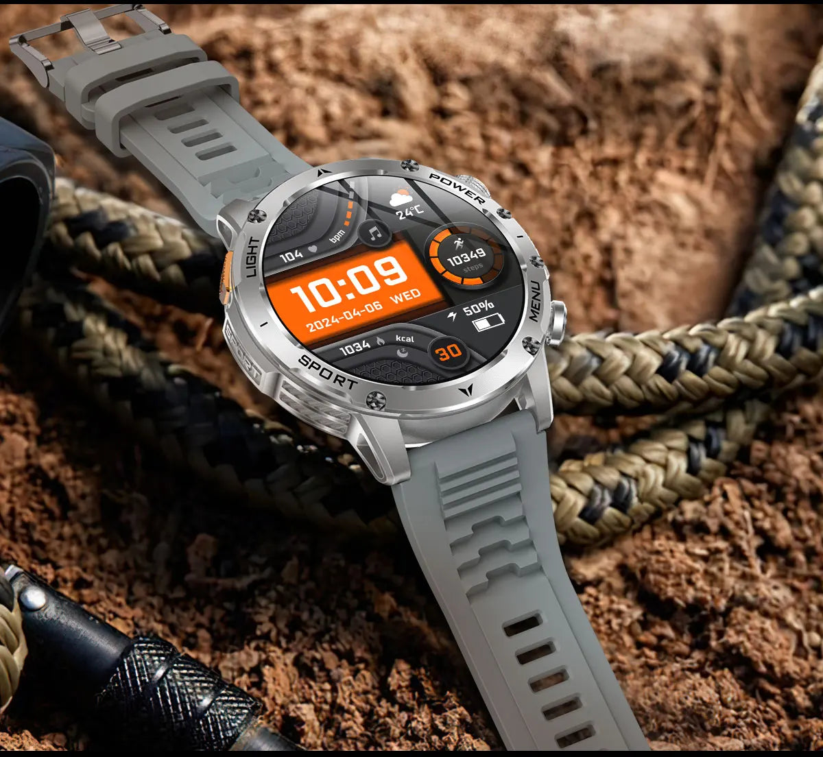Military Sports Smartwatch – 1000mAh, BT Calling, IP68 Waterproof, HUAWEI-Compatible