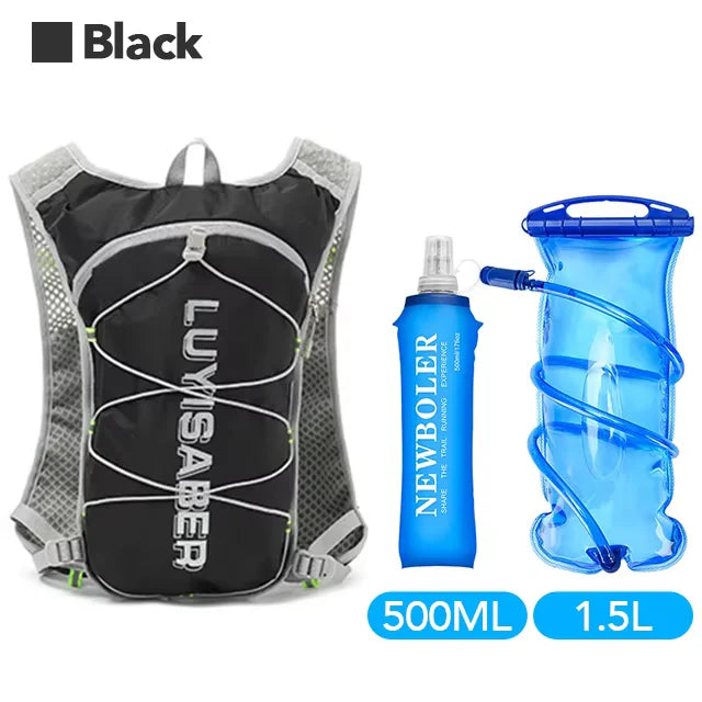 Ultra-Light Hydration Backpack – 1.5L Water Bladder + 500ML Bottle for Outdoor Sports