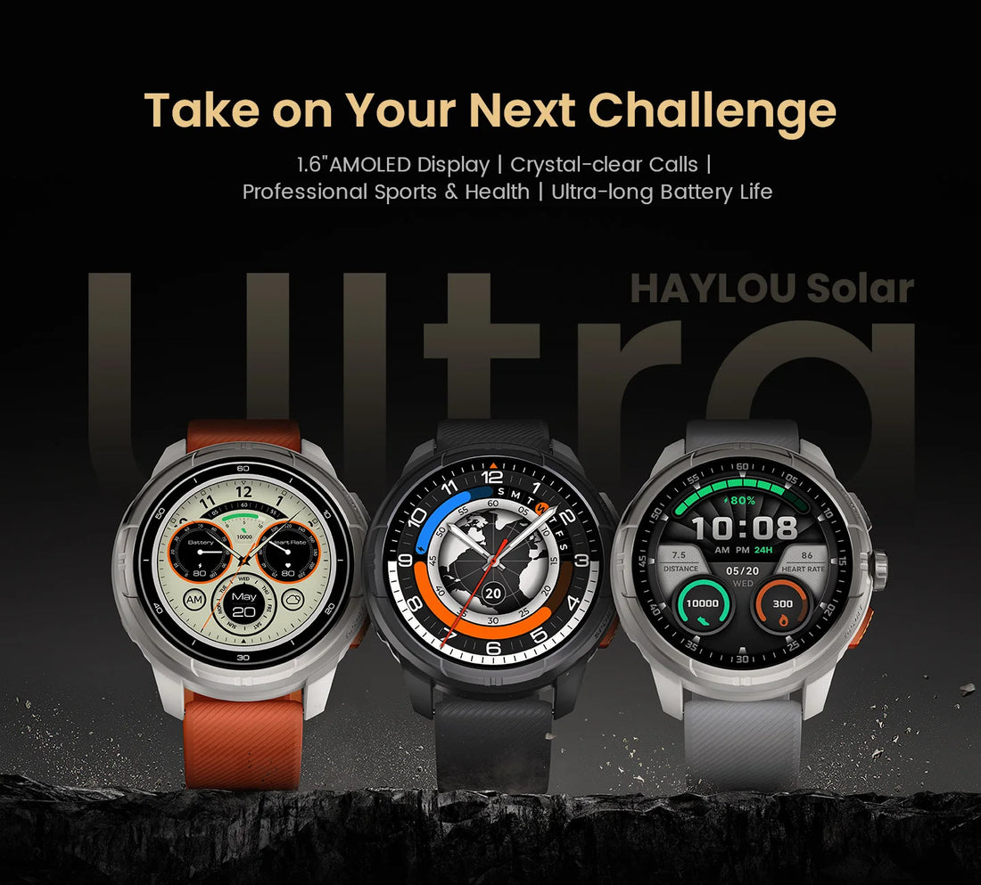 HAYLOU Solar Ultra GPS Smartwatch – 1.6" AMOLED, Bluetooth Calls, 5ATM