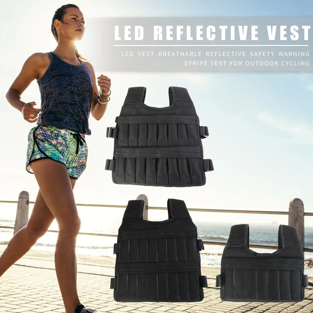 Adjustable Weighted Training Vest – 3/15/35KG Empty Fitness Jacket for Running & Workouts