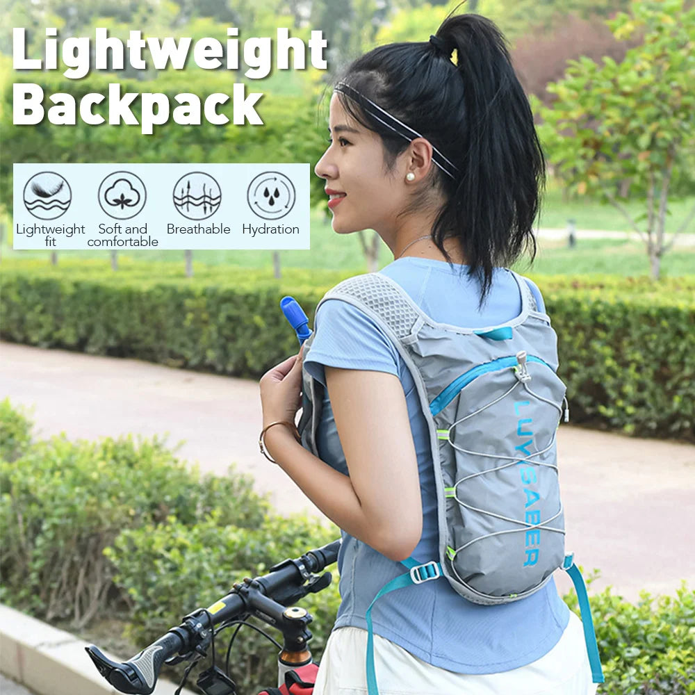 Ultra-Light Hydration Backpack – 1.5L Water Bladder + 500ML Bottle for Outdoor Sports