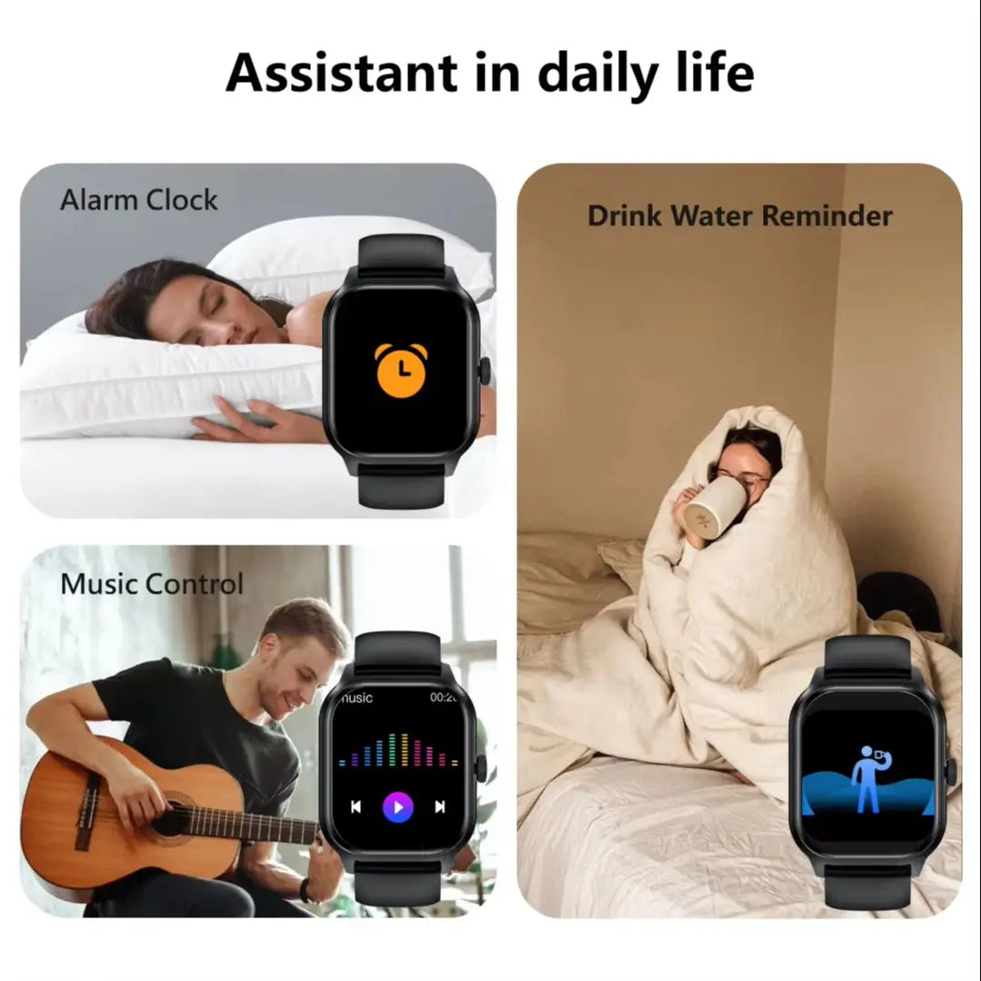 Bluetooth Smartwatch for Men & Women – Fitness Tracker with Call, Music & Alerts