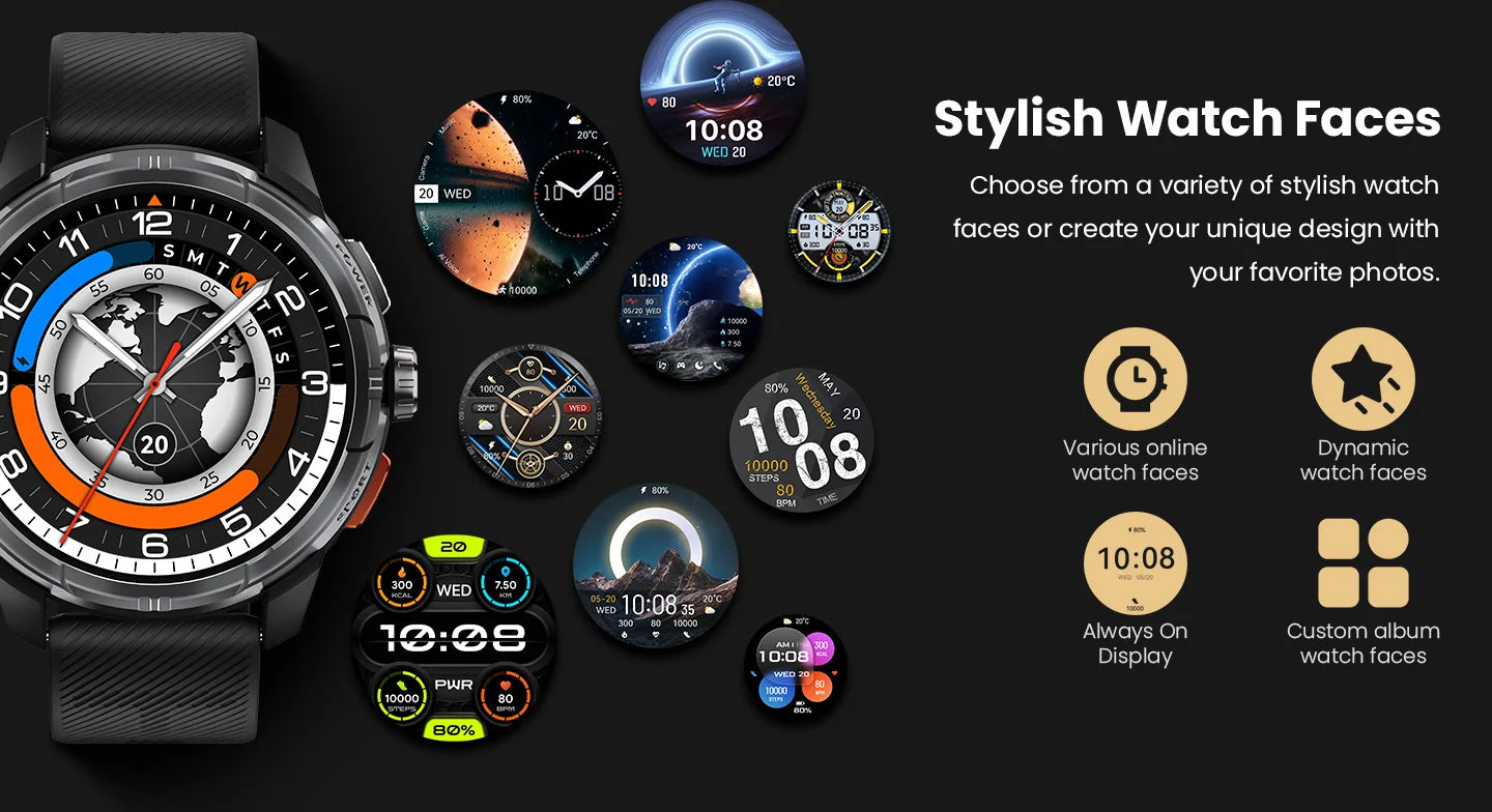 HAYLOU Solar Ultra GPS Smartwatch – 1.6" AMOLED, Bluetooth Calls, 5ATM