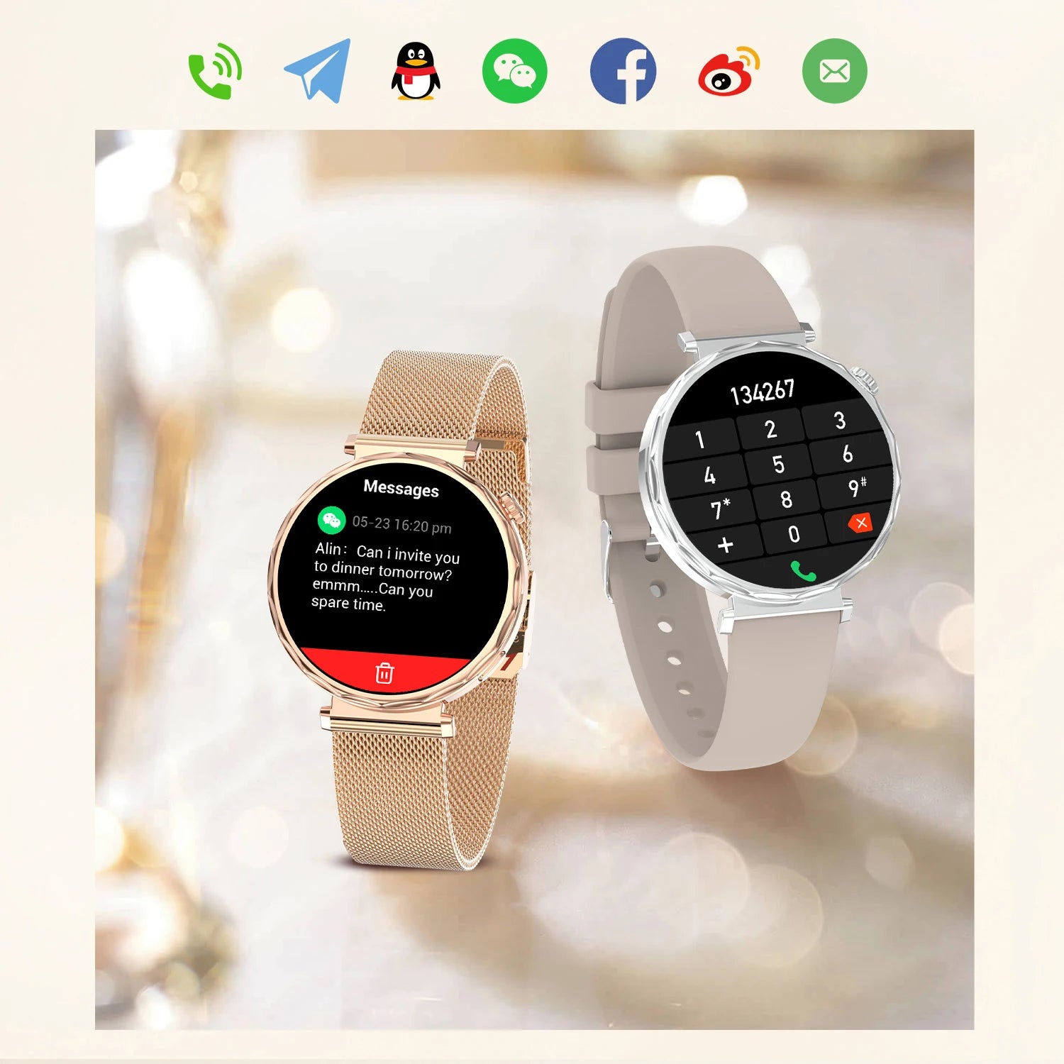 2025 Women’s Bluetooth Smartwatch – 1.6" HD Screen, Fitness & Health Tracker
