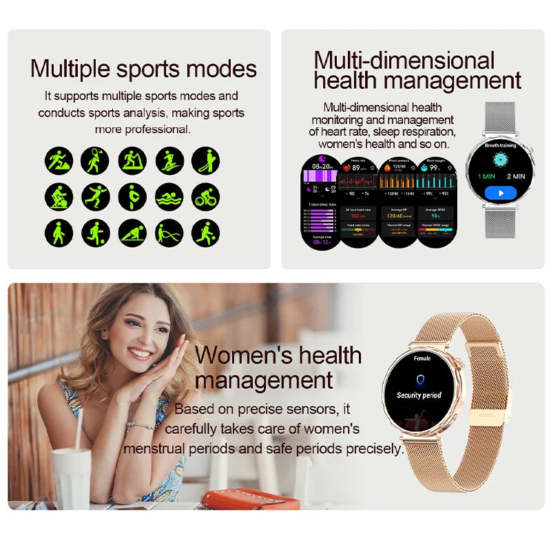 2025 Women’s Bluetooth Smartwatch – 1.6" HD Screen, Fitness & Health Tracker